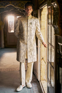 Ivory Gold Sherwani Set