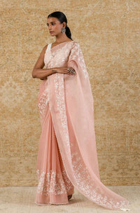 ROSE PINK SILK ORGANZA SAREE