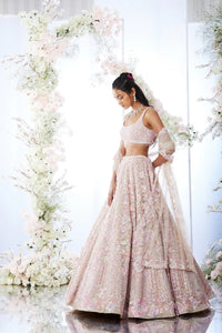 Nude Floral Lehenga Set
