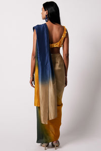 RiRi Blouse with Ombre Masai Godet Sari