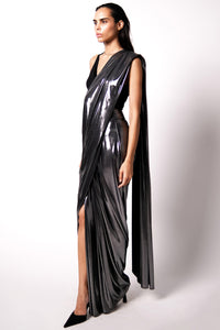 Shimmer Ganji with Waterfall Sari