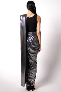 Shimmer Ganji with Waterfall Sari