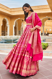 Valimai Lehenga Set -Hot Pink