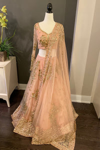 Pink and Gold Lehenga