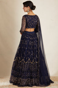 Midnight Blue Sequin Lehenga