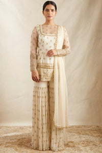 Off White Kurti and Sharara
