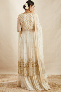 Off White Net Jacket Sharara Set