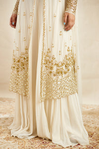 Off White Net Jacket Sharara Set
