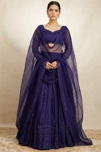 Purple Organza Lehenga Set