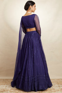 Purple Organza Lehenga Set