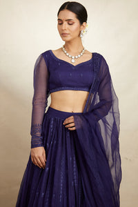 Purple Organza Lehenga Set