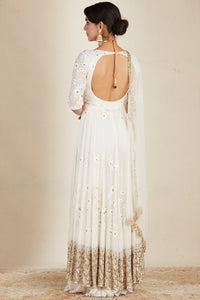 White Front Open Jacket Set