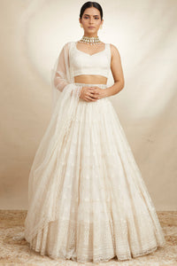 White Organza Lehenga Set