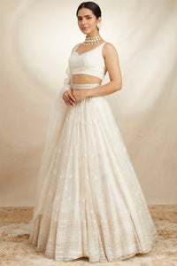 White Organza Lehenga Set