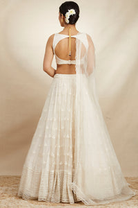 White Organza Lehenga Set