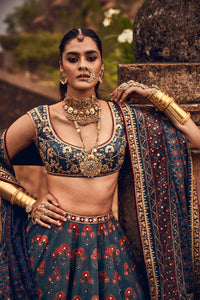 PAVAKI AJRAKH LEHENGA SET