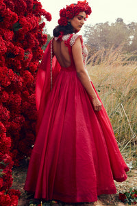 Embroidered Angrakha Anarkali Set