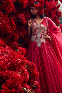 Embroidered Angrakha Anarkali Set