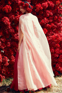 Fuschia Jacket Anarkali & Cape Set