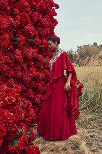 Fuschia Draped Nejma Saree