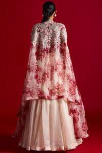 Ivory Paisley Cape Lehenga Set