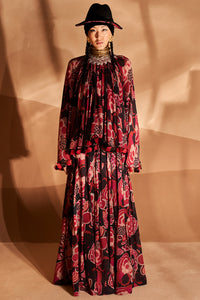 Gulbahar Poncho Top And Pants Set