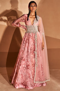 Blush Bahaar Cape Dupatta Belted Anarkali