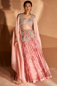 Blush Bahaar Lehenga and Cape Set