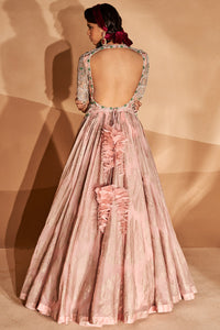 Blush Pink Tara Belted Anarkali Gown