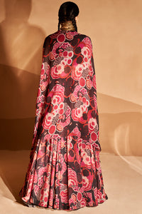 Black Gulbahar Cape and Skirt Set