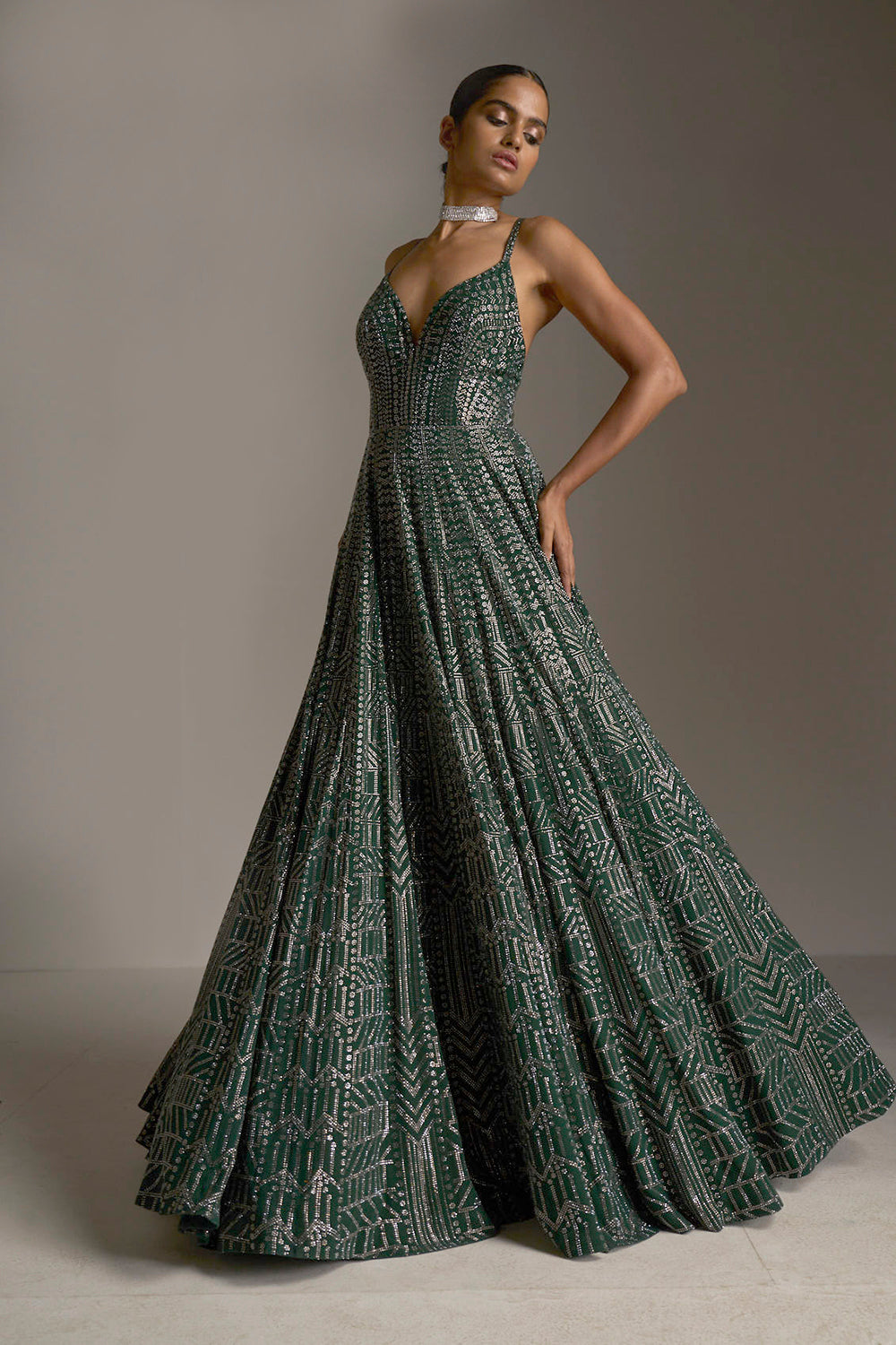 Bottle green shop evening dress