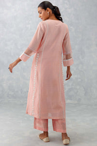 Blush Pink Embroidered Chanderi Kurta Set