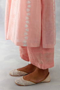 Blush Pink Embroidered Chanderi Kurta Set