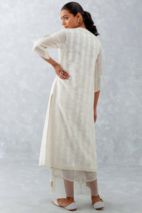 Ivory Embroidered Chanderi Kurta Set