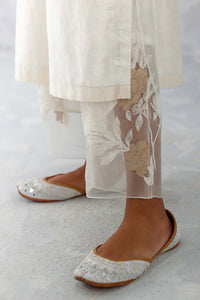 Ivory Embroidered Chanderi Kurta Set