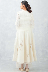 Ivory Embroidered Chanderi Anarkali Set