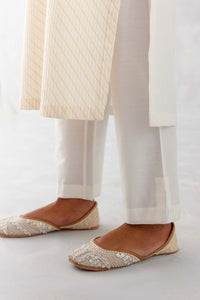 Ivory Mango Pin tucks Embroidered Kurta Set