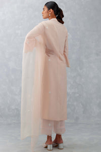 Blush Pink Pin Tucks Embroidered Kurta Set