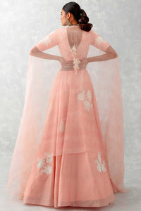 Pink Floral Embroidered Silk Lehenga Set