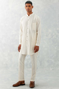 Ivory Pin Tucks Short Kurta Set