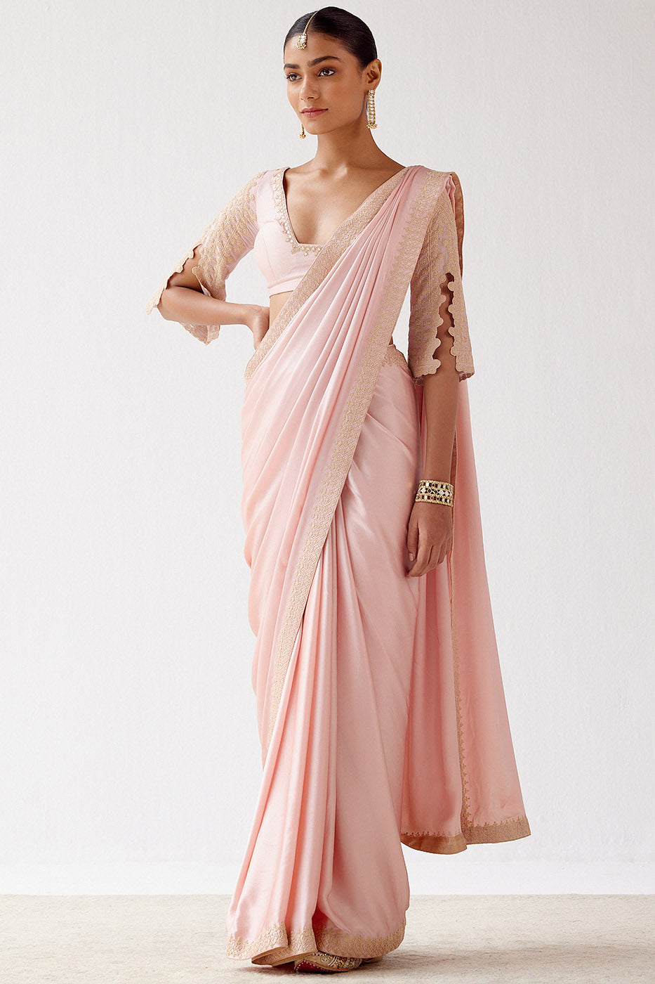 Blush Pink Saree Set