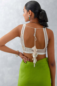 Green Embroidered Silk Organza Saree