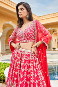 Mythili Lehenga Set - Berry Sorbet