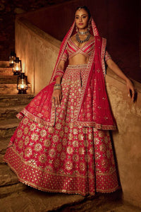 Omera Lehenga - Red