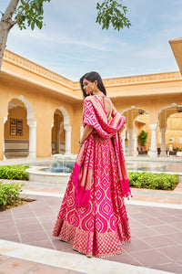 Shukra Lehenga Set - Hot Pink