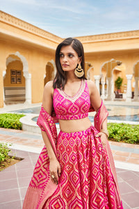 Shukra Lehenga Set - Hot Pink