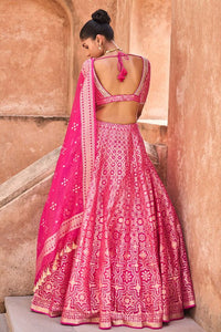 Aniq Lehenga Set - Hot pink