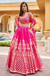 Zaina Lehenga Set - Hot Pink