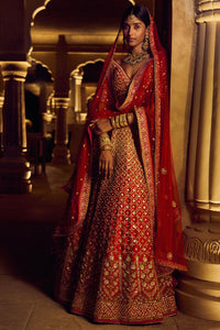 Sanadara Lehenga - Red