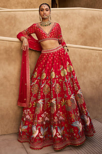 Visvam Lehenga - Red